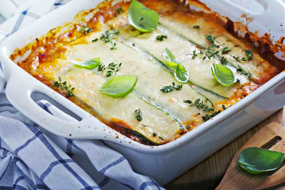 Lasagne alle zucchine nella pirofila